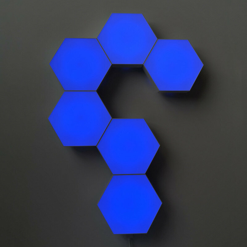 Lampe quantique de deuxième génération en panneaux hexagonaux, éclairage LED magnétique modulaire, helios touch sensible