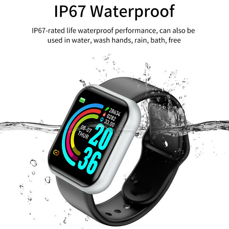 デジタル腕時計血圧心拍数モニター男性女性スマートブレスレットIP67防水スポーツフィットネストラッカーアンドロイドios用