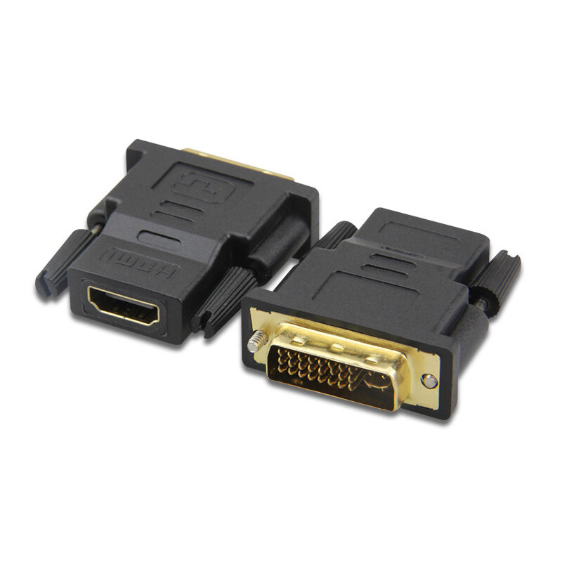 DVI wtyk męski do HDMI-kompatybilny adapter żeński DVI (24 + 5) na z wejściem HDMI, złącze