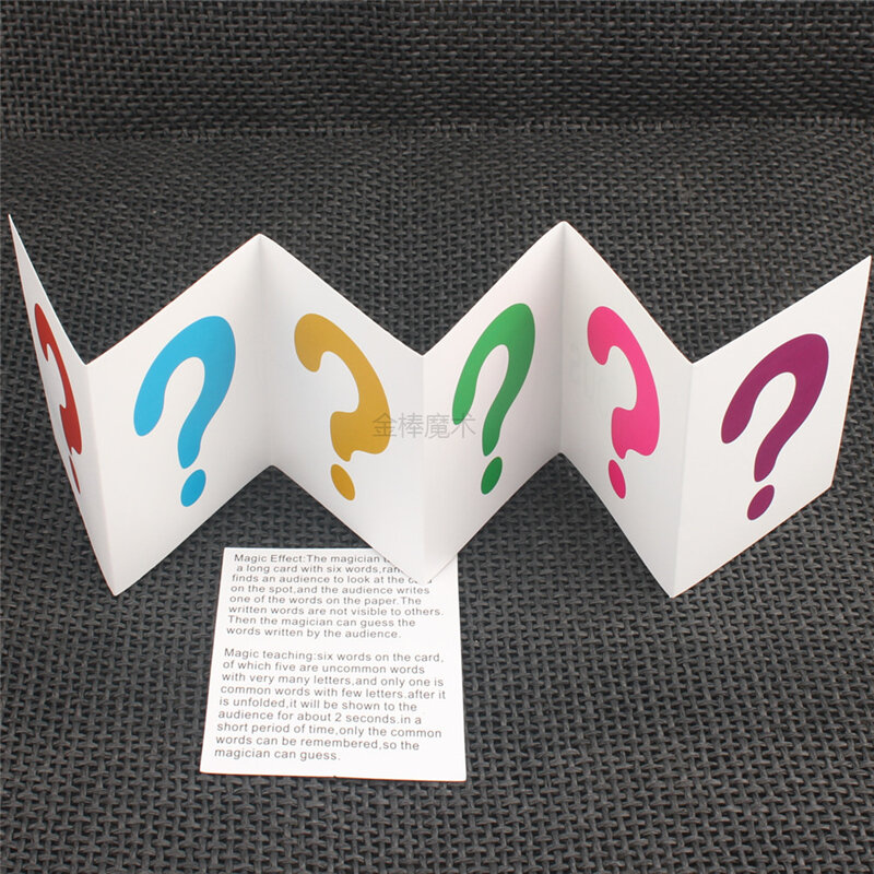 Figurine dell'alfabeto trucchi magici carte di previsione delle lettere Close Up Street Card puntelli Illusion Stage Gimmick Illusions accessori