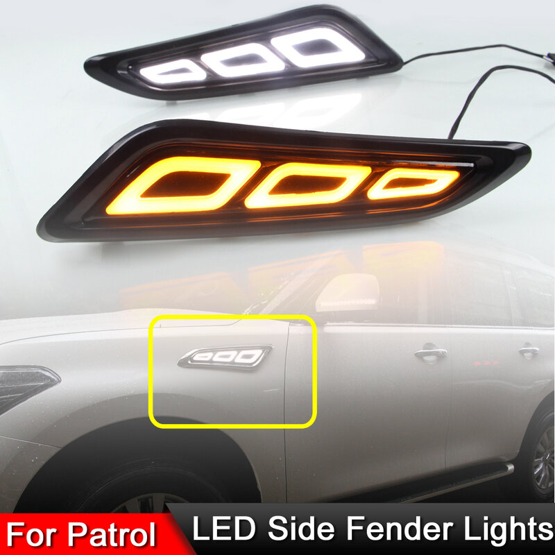 Dành Cho Xe Nissan Patrol 2016 2017 2018 2019 2020 LED Bên Fender Bút Đèn Hội LED Tín Hiệu Trắng Chạy Vị Trí ánh Sáng