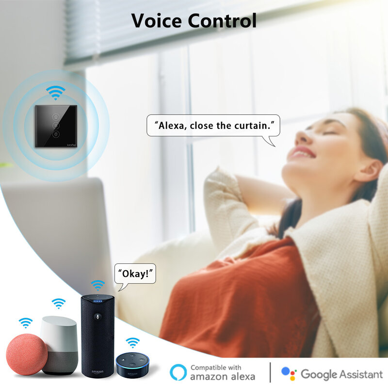 QCSMART Tuya interruttore per tende nero di quarta generazione e telecomando per il controllo delle tende avvolgibili tramite Google Home Alexa Smart Life