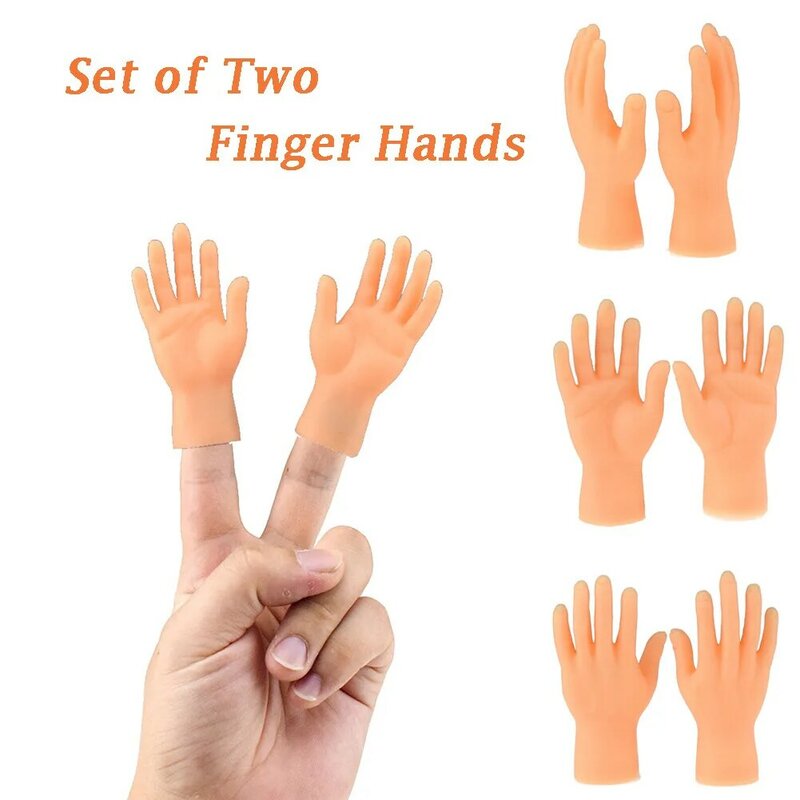 2PCS Finger Puppet Mini Finger Hands Funny Hand Puppet para Game Plastic Cartoon Novidade Interessante Finger Toys Presentes de Natal