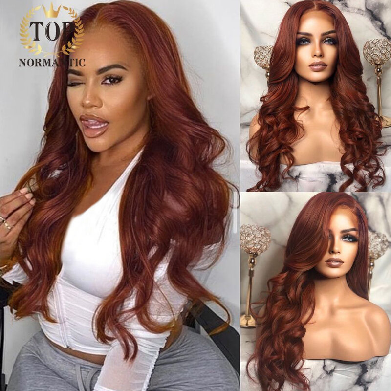 Topnormantic 13x4 Lace Front Wigs with Baby Hair Brown Color Brazilian Remy Human Hair Wig for Women Body Wave Glueless Lace Wig