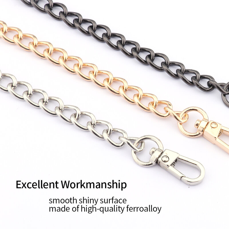 40-120cm Women Metal Gold chain Adornment Purse Straps Bag Parts Bags Chains Gold Belt Metal For Handbags chain mini accessories