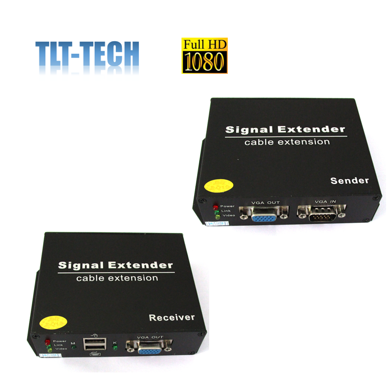 Industrial 200m (656ft) 1920x1440@60Hz RJ45 VGA KVM Extender Support USB Keyboard and Mouse