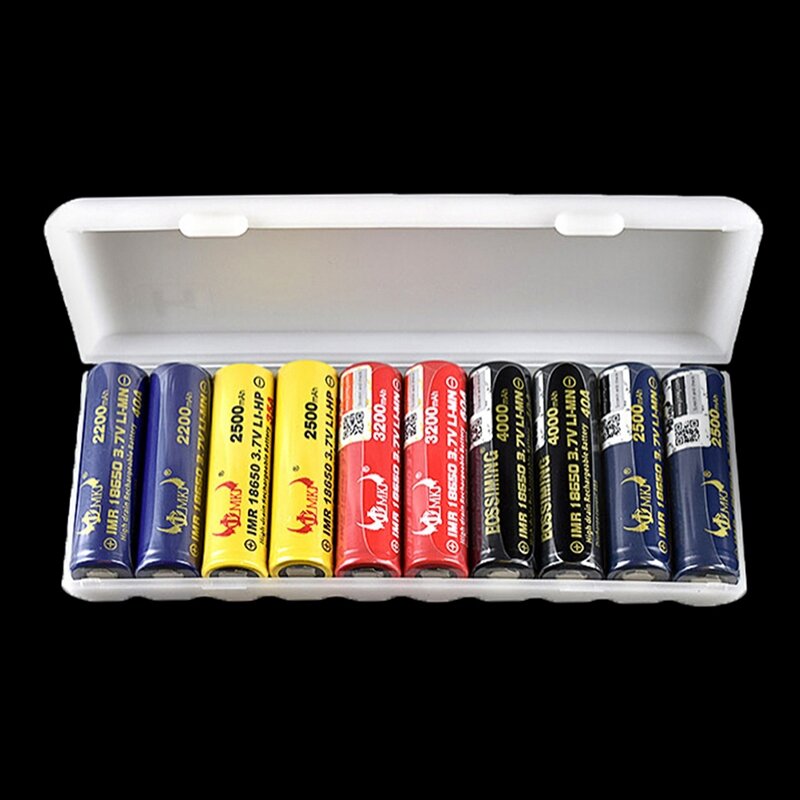 1PC 10X18650 Battery Holder Case 18650 Storage Box Holder White Hard Case Cover Battery Holder Organizer Container