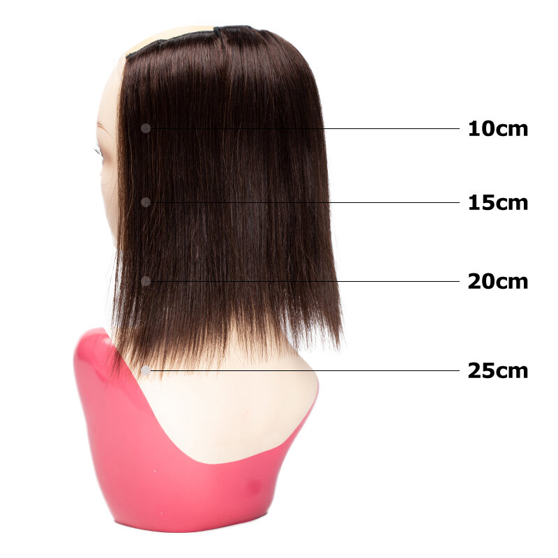 Isheeny-mini alongamento de cabelo 100% humano, mechas de ambos os lados, para homens e mulheres, dois grampos, extensões