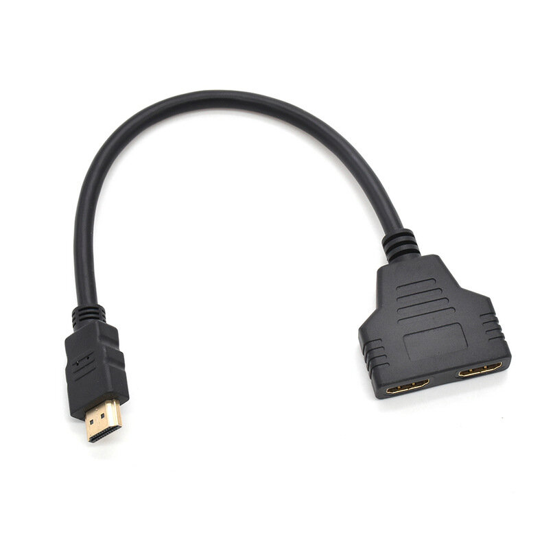 Jedno wejście dwa wyjścia HDMI kompatybilny Splitter 1X2 podwójny kabel Adapter HDMI kompatybilny Splitter