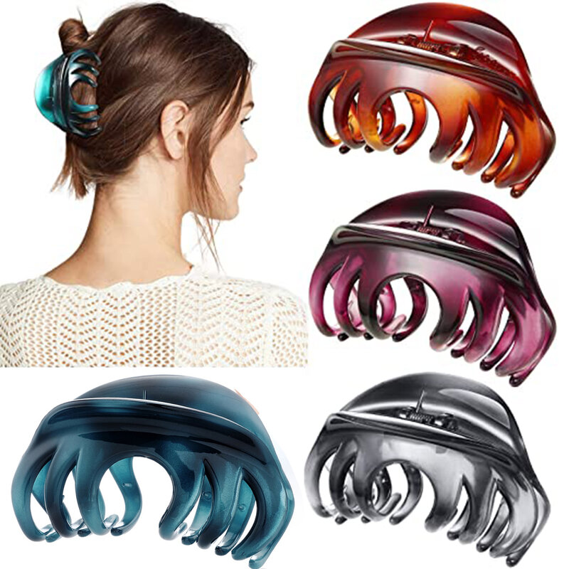 2022 Fashion New Women'S Claw Clip Girl Tough Resin Hairpin Large Hairpin Bath To Catch Claw Clip Crab For Hair Accessories