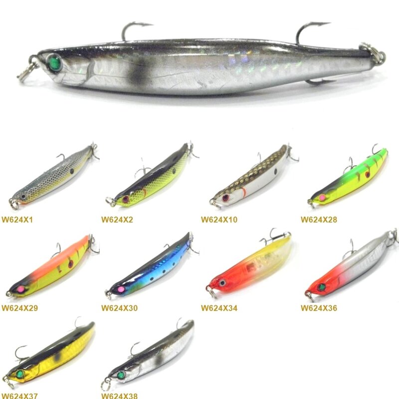 wLure Fishing Lure 8.3g 8.9cm Small Size Bend Minnow Dying in Water Twitch Lure on Subsurface Slow Sinking Carp Bait W624