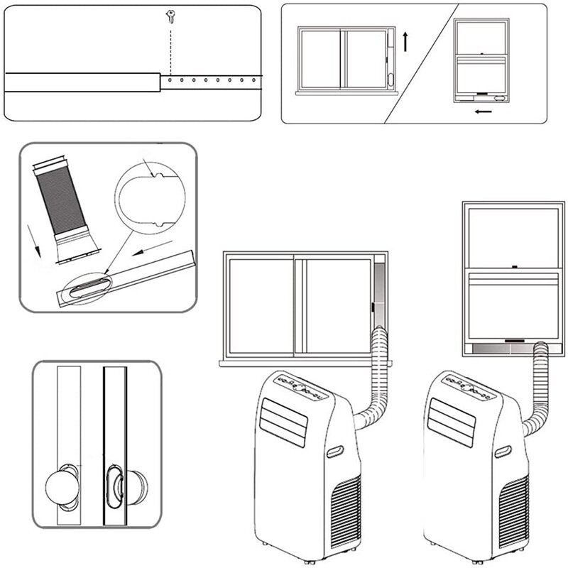 Window Adapter Local Air Conditioner Accessories Window and Device Adapter Mobile Air Conditioning Baffle Portable Window Kit FU