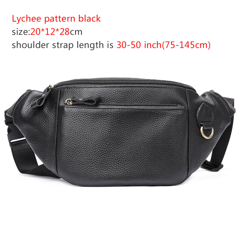 Man Waist Bag For Men Fanny Packs Bags Shoulder Travel Phone Pouch Belt Waist Bags Genuine Leather Man Bag For Belt    8839