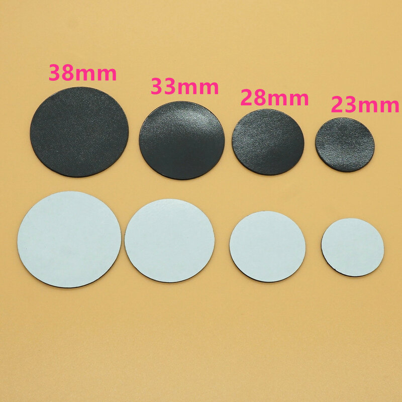 Imán redondo de goma para nevera, adhesivo magnético de 18mm, 23mm, 28mm, 33mm y 38mm, apto para cabujón de vidrio, pizarra, manualidades DIY