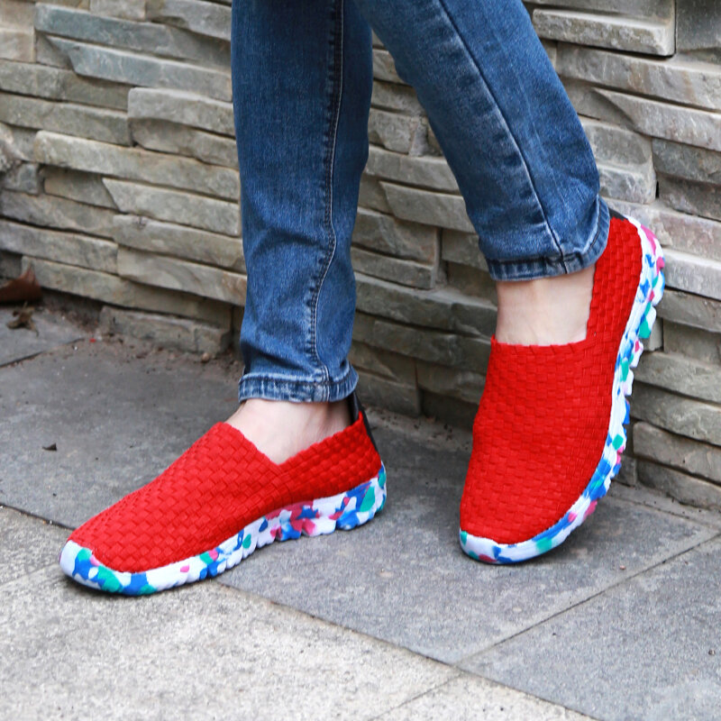 STRONGSHEN scarpe da donna primavera autunno Knitting Sneakers Casual moda donna Mesh Sneakers traspiranti scarpe da passeggio piatte antiscivolo