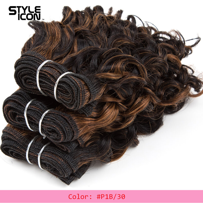 Styleicon precolor 5 개 스파클 곱슬 머리 번들 폐쇄 세트 팩 158 그램 8 색 옵션 #2 P1B-30 99J Burg P4-30