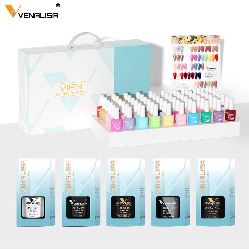 VENALISA เล็บเจลกึ่งถาวร Gellack เล็บ Art Salon 120สี Glitter 7.5Ml Organic UV LED เล็บเจลเคลือบเงา