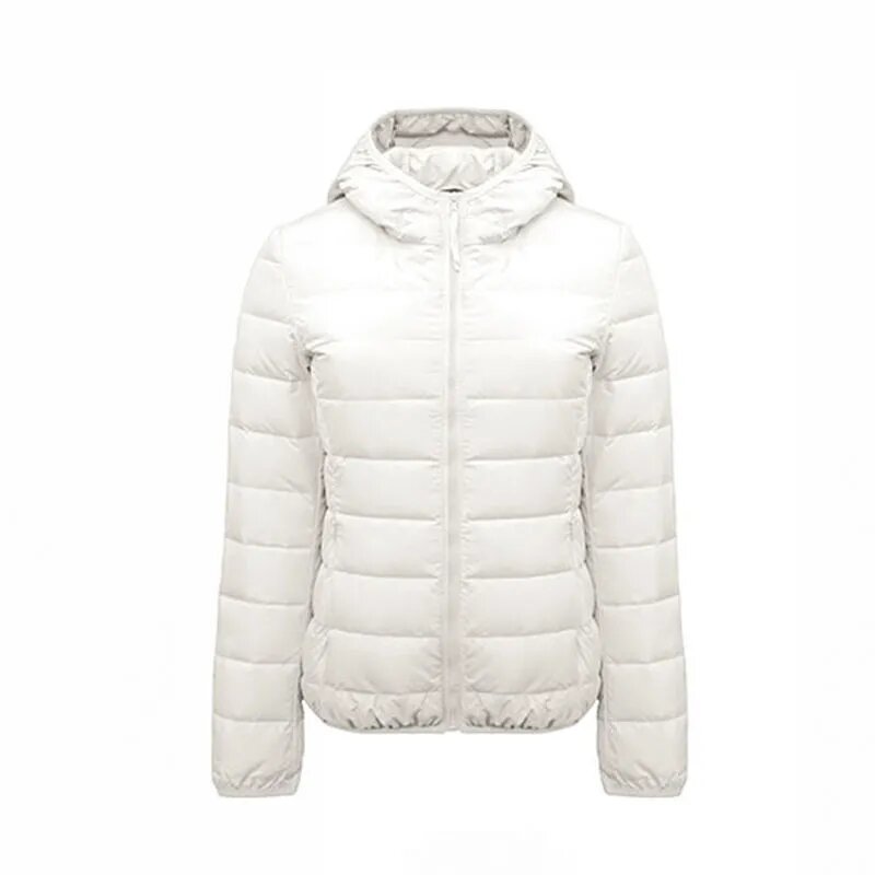 짧은 스탠드 칼라 경량 다운 재킷 여성용, 새로운 이음매 없는 슬림 캐주얼 경량 겨울 코트 2021