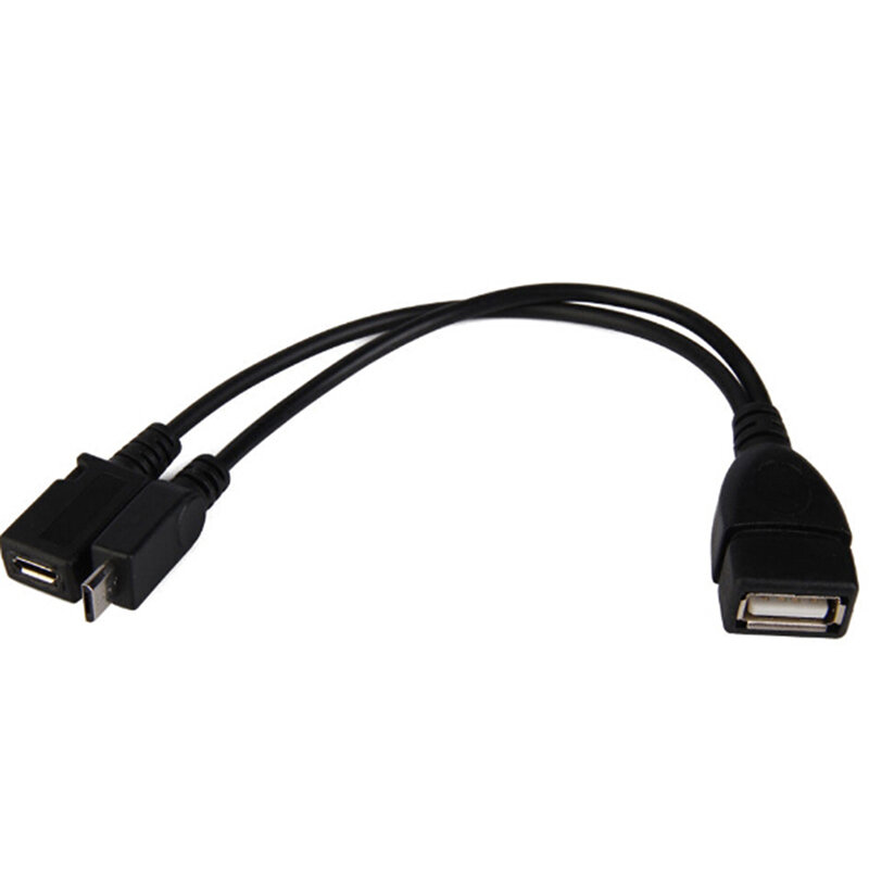 2 в 1 OTG микрокабель хоста Мощность Y сплиттер адаптер USB к Micro 5 Pin Мужской Женский кабель (20 см)