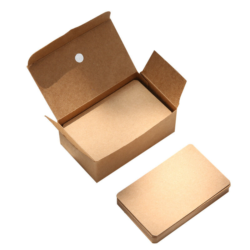 100pcs/box Kraft paper card color blank business card message thank you card writing card label bookmark learning card