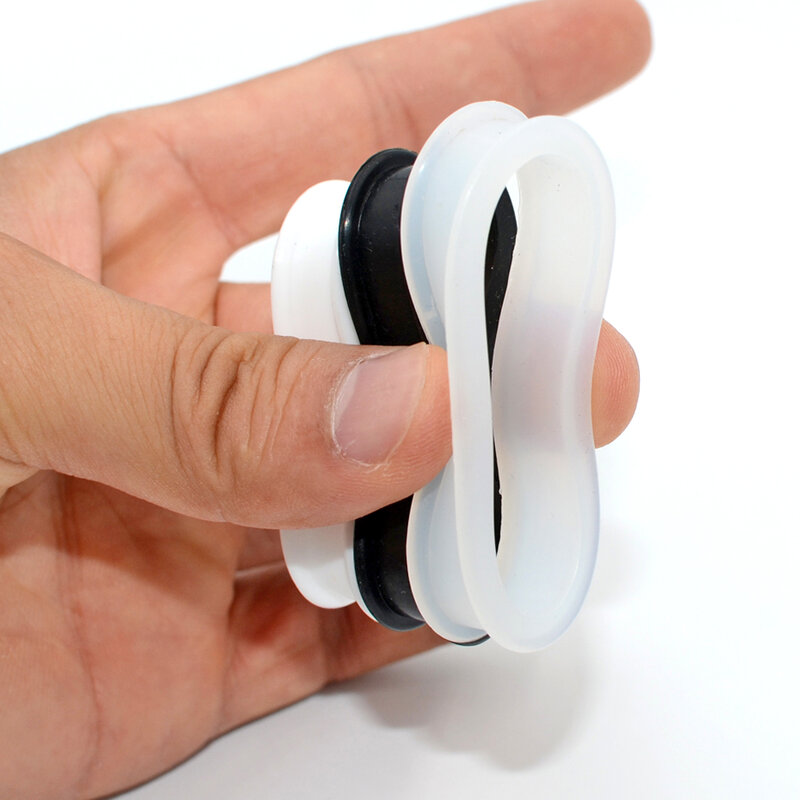Paar Supersize Flexible Silikon Doppel Ausgestelltes Ohr Tunnel Plug Ohr Piercing Flesh Tunnel Ohr Expander Bahren Piercing