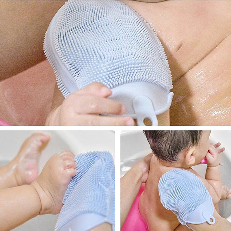Massagem toalha de banho de silicone escova de banho pele limpa silicone escovas de banho luvas de chuveiro banho esfoliante corpo removedor