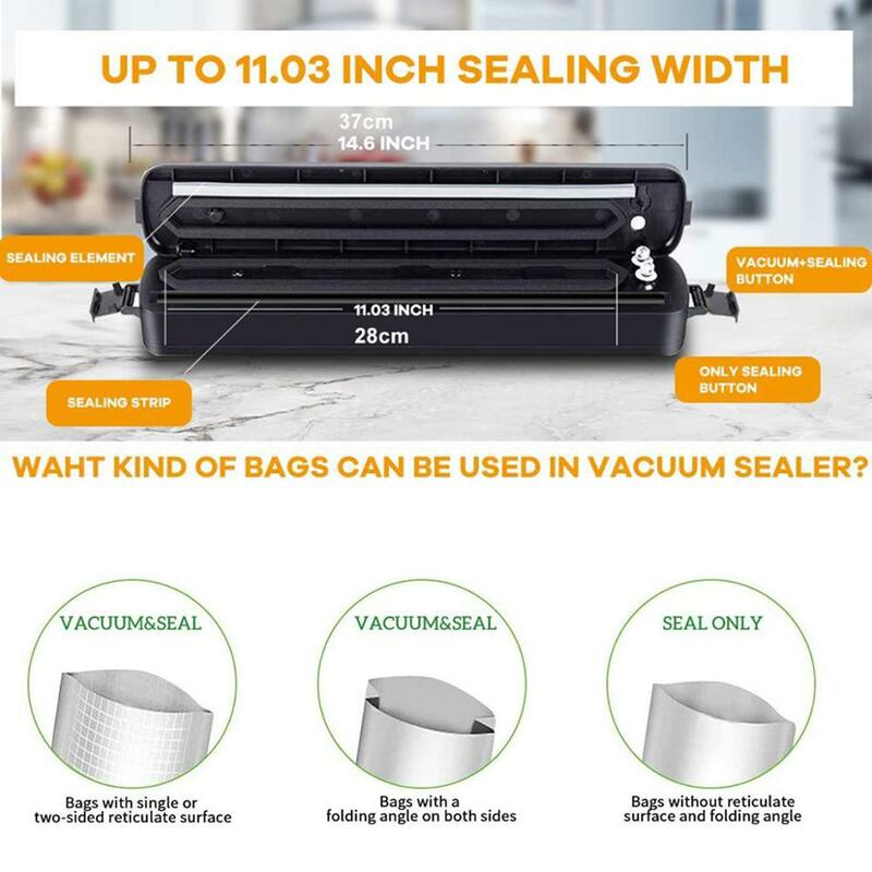 Vacuum Sealer Machine Vaccum Packing Machine Home Use Automatic Food Fruit Sealing 220V/110V EU US Compact Design Free Shipping