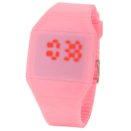 패션 남자 여자 터치 디지털 LED 실리콘 스포츠 손목 시계, 울트라 얇은 시계 여자 LED 디지털 손목 시계