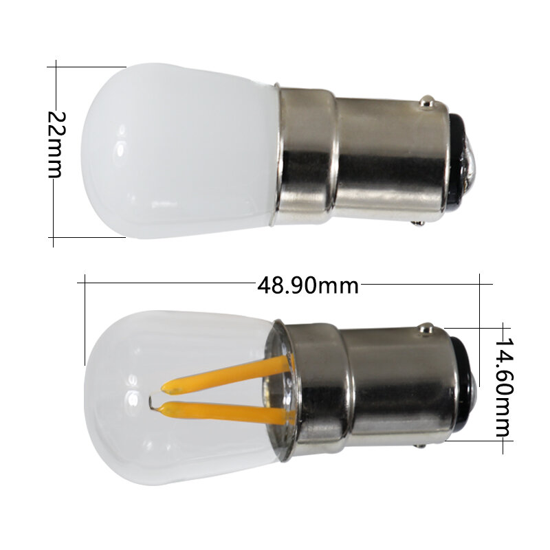 Lâmpada LED de Filamento para Geladeira, Lâmpada de Vela, Geladeira e Freezer, Lustres Lâmpada, B15D, B15, T22, BA15D, B15, 12 V, 110V, 220V