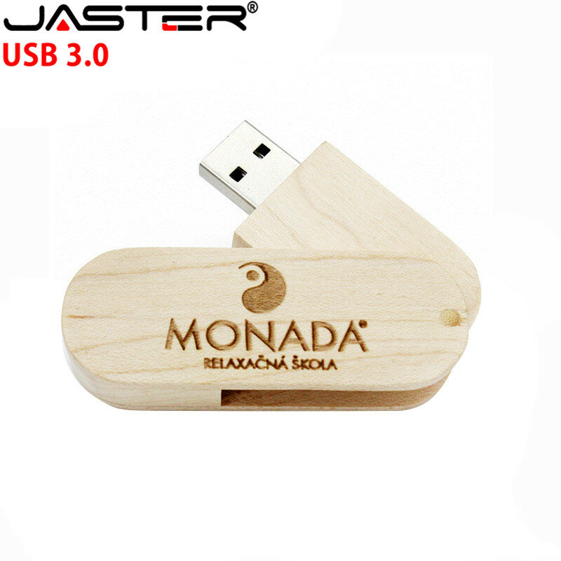JASTER – clé USB 3.0 avec LOGO personnalisé en bois, support à mémoire de 4GB 8GB 16 GB 32GB 64GB, disque U, cadeau de mariage