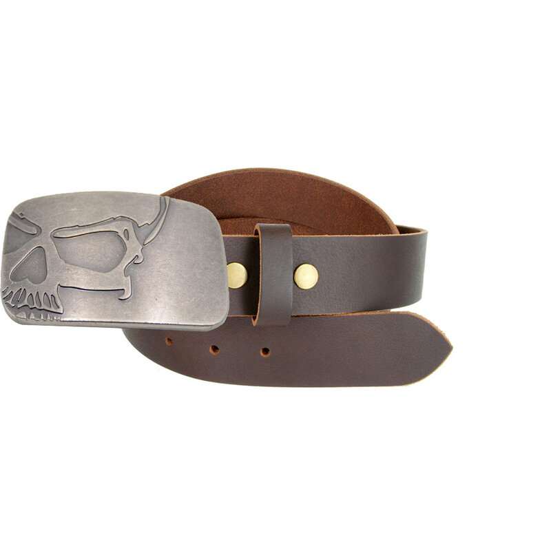 Boucle de ceinture en alliage personnalisé, Vintage, motif tête de crâne indien, pour homme, cowboy occidental, sans ceinture, largeur 4cm