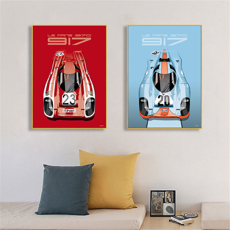 24 ore di Le Mans 1971 917K Martini Racing Team Car Poster stampa su tela pittura Home Decor Wall Art Picture For Living Room