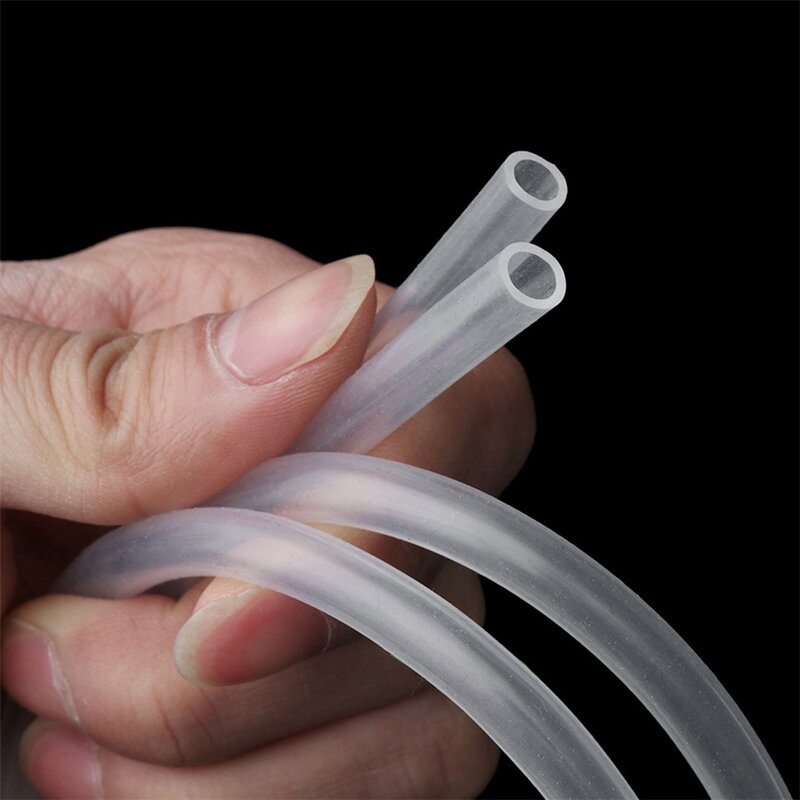 Tubo de silicona transparente de grado alimenticio, manguera Flexible de goma para jardín, acuario, 1 metro, 2, 3, 4, 5, 6, 7, 8, 9, 10 mm