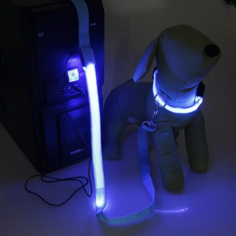 LED brillante perro mascota cuerda de mano cuerda de tracción para perro cuerda para perro de compañía mezcla de lotes