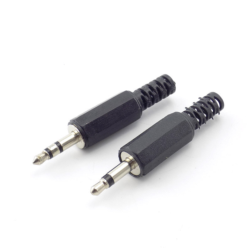Conectores de Audio mono para auriculares, adaptador macho de 3,5mm, 5/10 piezas, 2/3mm, 3,5 polos, terminales de cable