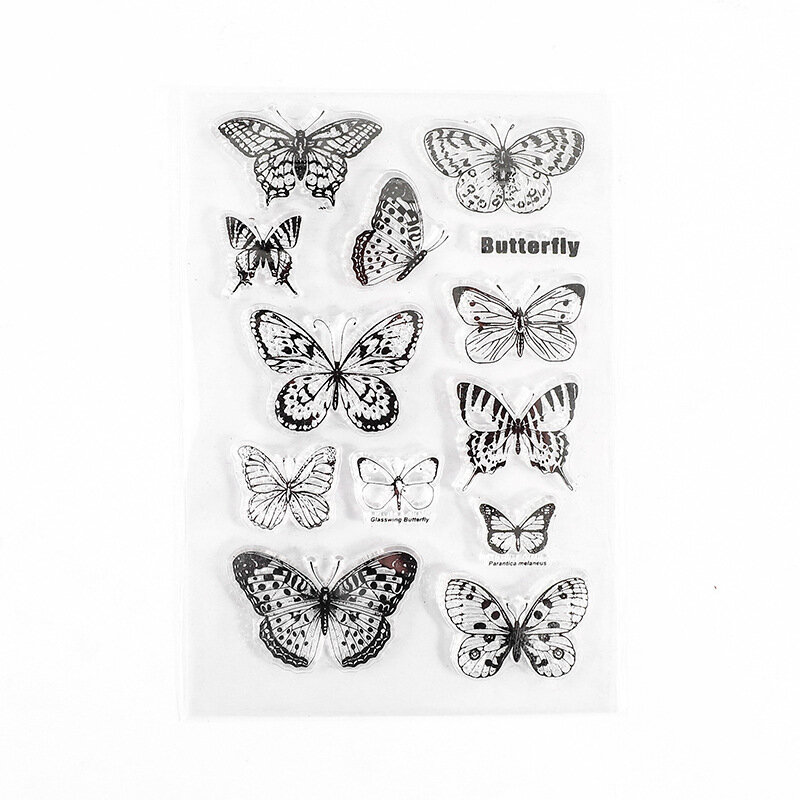 Moon Flowers Leaves Butterfly Stamp Rubber Clear Stamp Seal Scrapbook Album fotografico carta decorativa che fa timbri trasparenti