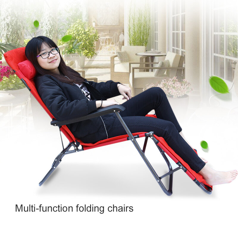 Foldable Recliners Chair For Outdoor Garden Relax Chair  178*60*88CM Super Lightweight Office Lunch Take Rest Bed Chair