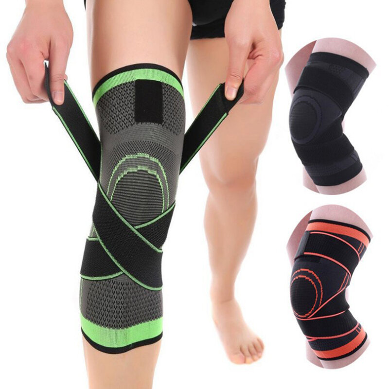 1 Buah Bantalan Lutut Olahraga untuk Bersepeda Pria Bantalan Lutut Elastis Kompresi Dapat Disesuaikan Mendukung Peralatan Kebugaran Alat Pelindung