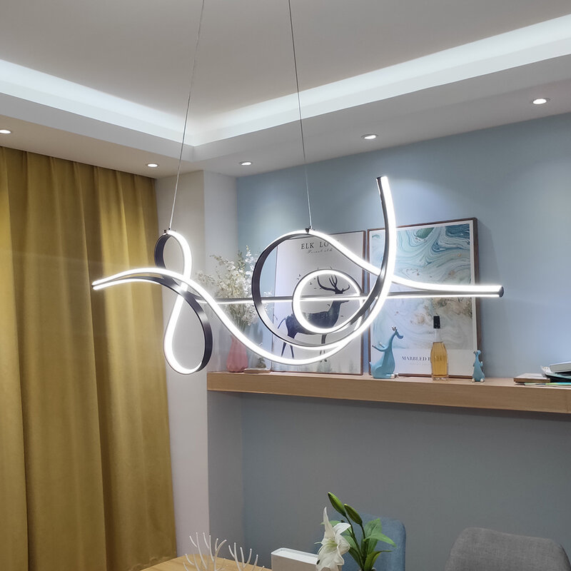 La pendentif LED moderne de lampe accrochante de GLeam de néo allume pour le luminaire suspendu de suspension de cuisine de salle à manger de lit