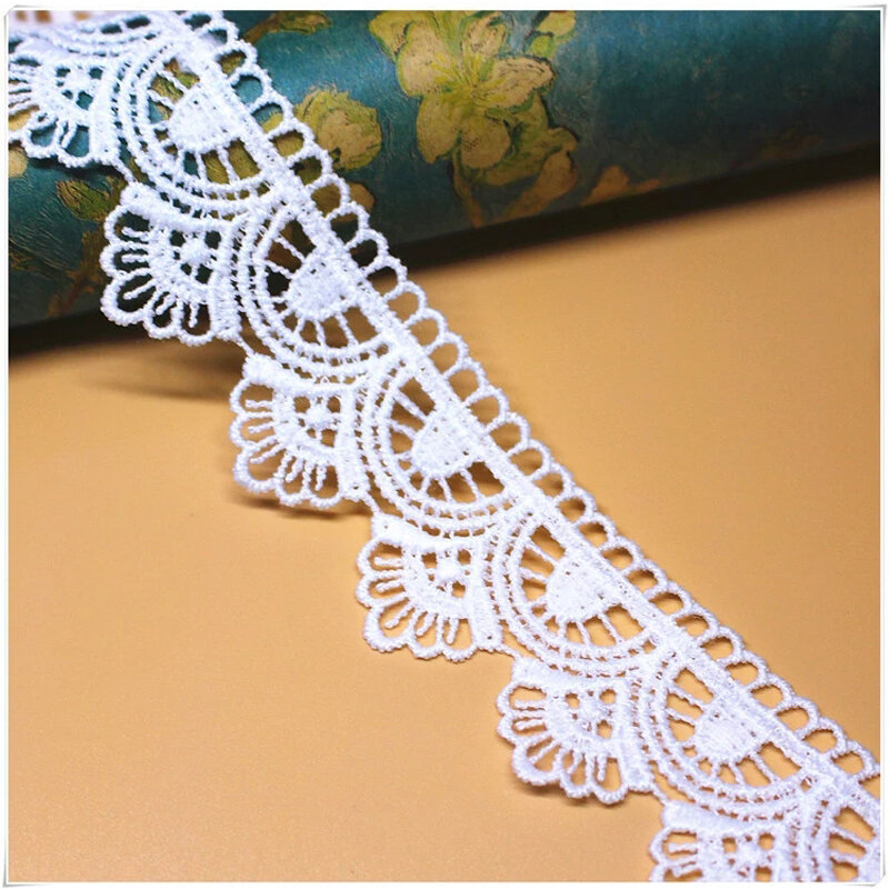 1Yards High Quality Lace Fabric Wedding Embroidery Lace Ribbon Curtain 3.5cm Lace Sewing Clothing Collar Guipure encajes QW14