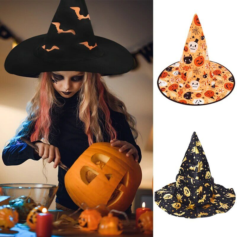 Schwarz Orange Halloween Party Hut Kinder Erwachsene Kinder Hexe Hut Cosplay Kostüm Zubehör Wizard Hut Halloween Decor Liefert