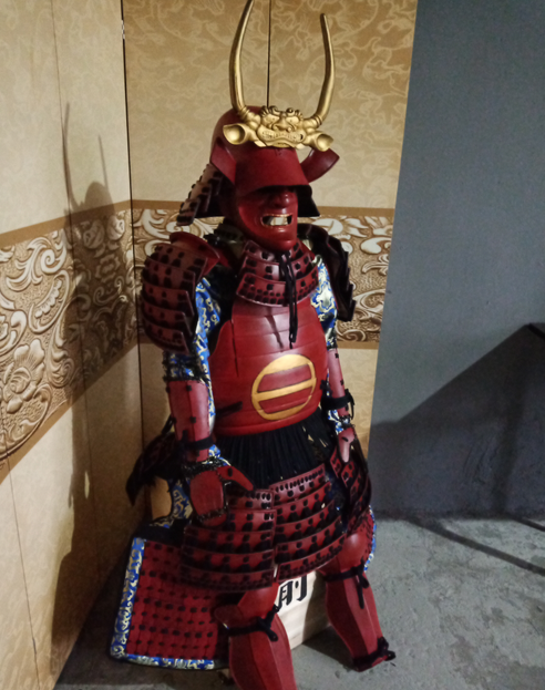 Armure générale de samouraï rouge, costume portable pour spectacle de film de l'armée