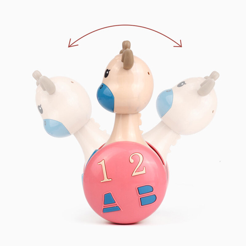 Mainan Edukasi Pembelajaran Kerincingan Tumbler Bayi Rusa Geser Mainan Bayi Baru Lahir Lonceng Tangan Bayi Tekanan Ponsel Melengking Roly-poly Mainan