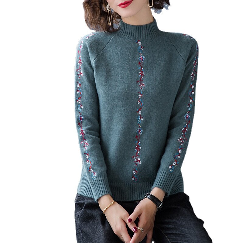Suéter de punto para mujer, suéter grueso informal, de manga larga, Color sólido, cálido, Otoño e Invierno