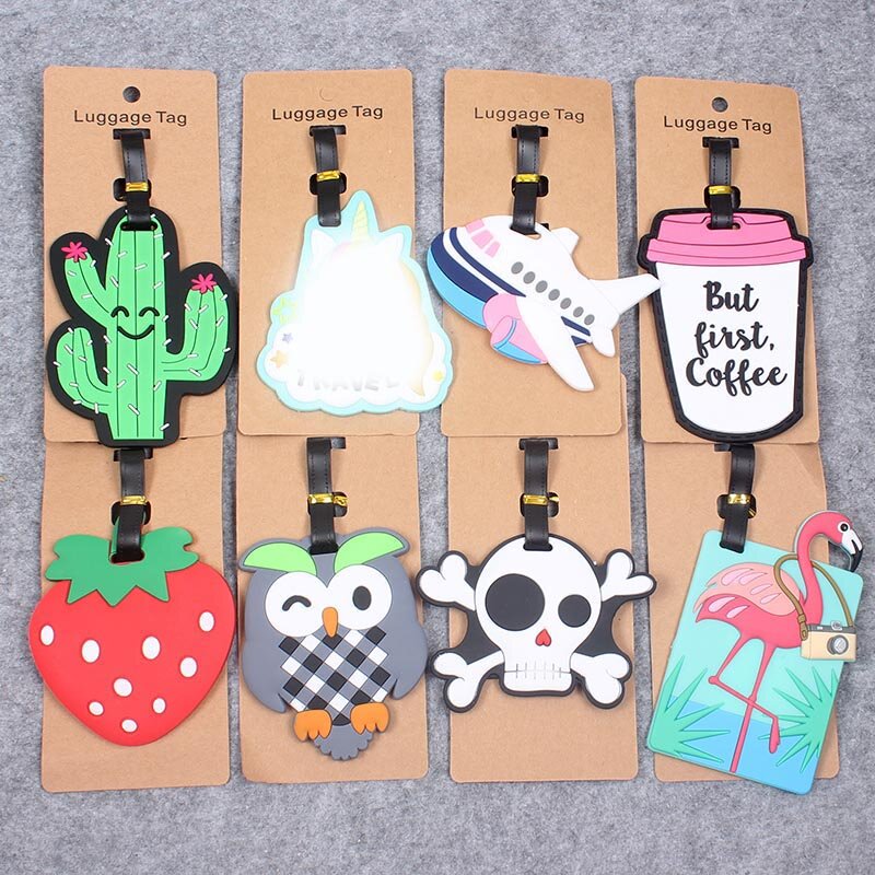 Travel Accessories Cute Animals & Fruits Luggage Tag Silica Gel Suitcase ID Addres Holder Baggage Boarding Tags Portable Label