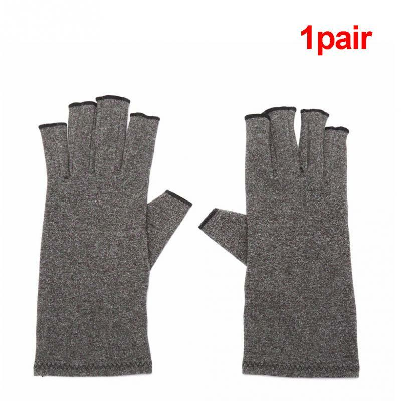 Gants de Compression élastiques en coton pour hommes et femmes, 1 paire, pour soulagement des douleurs articulaires, arthrite, thérapie, doigts ouverts
