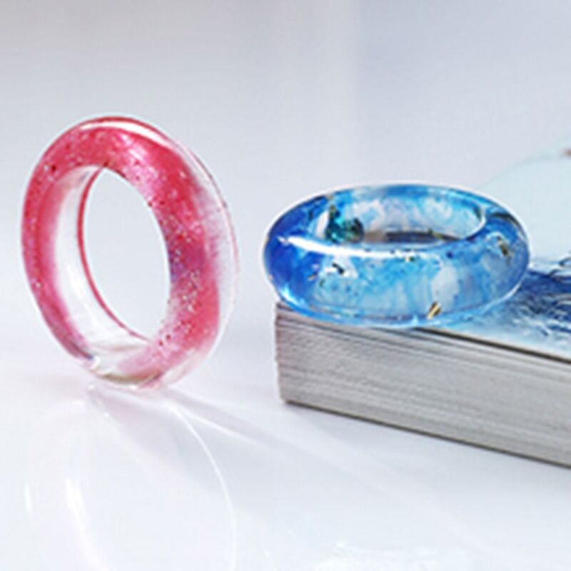 1 Uds. Molde de silicona transparente resina de flores secas artesanía decorativa DIY arco anillo molde tipo moldes de resina epoxi para joyería nuevo ar