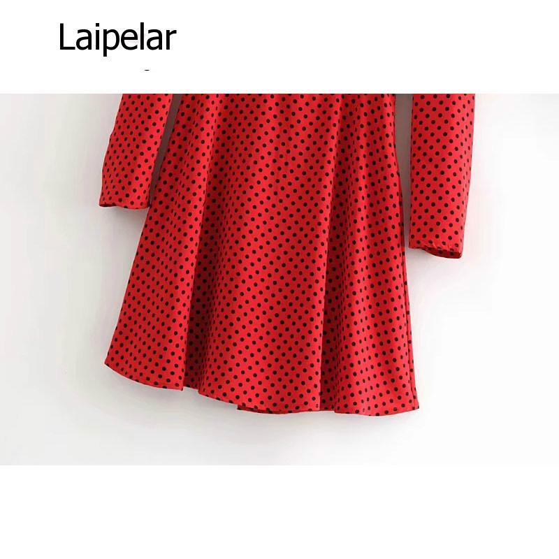 Vestido de festa feminino, estilo vintage, polka dot vermelho, sexy, mini za, vestido noturno, 2020