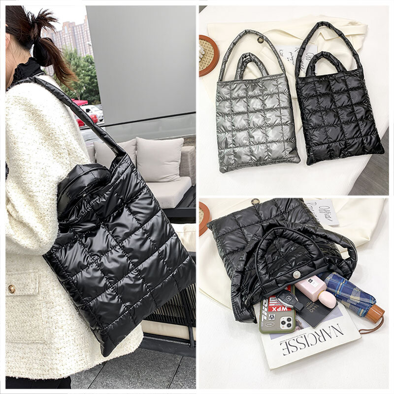 High Quality Space Cotton Ladies Handbags 2022 Winter New Fashion Shoulder Crossbody Bags For Women Brand Designer Ms. Tote Bag