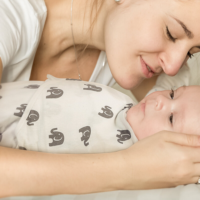 Selimut Bedung Bayi Pembungkus untuk Bayi Baru Lahir Selimut Bedung Dapat Disesuaikan untuk Bayi Laki-laki & Perempuan Bedung Katun Organik Lembut